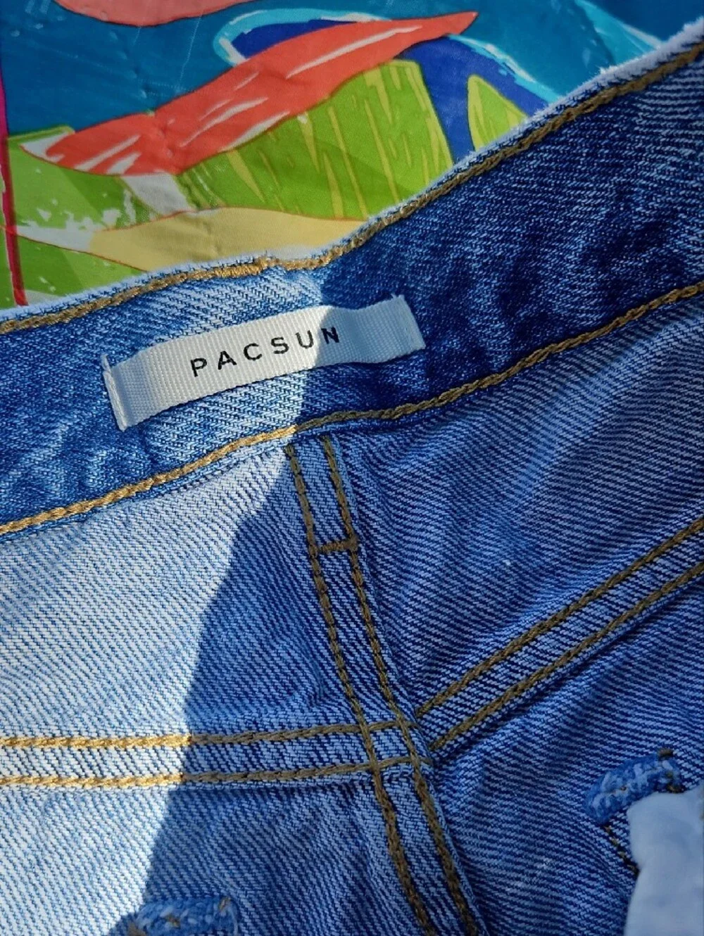 Women's Light Blue Distressed Denim Shorts